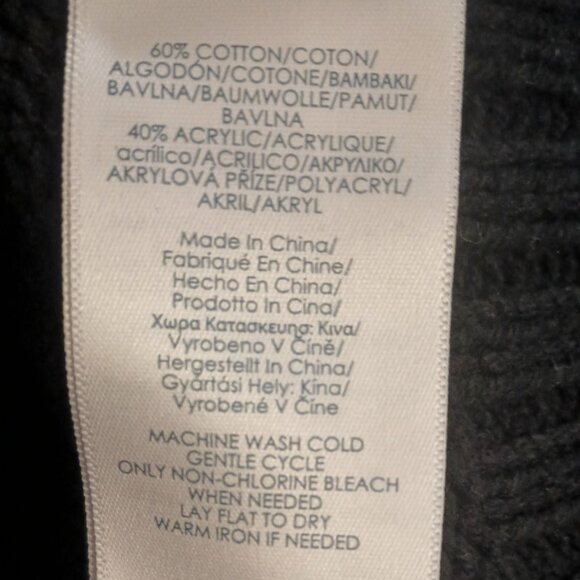 Chaps Mock Turtleneck Ski Sweater XL Womens Black & White Stretch - Picture 8 of 8